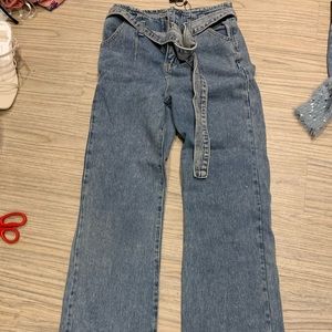 Bell bottom tie jeans